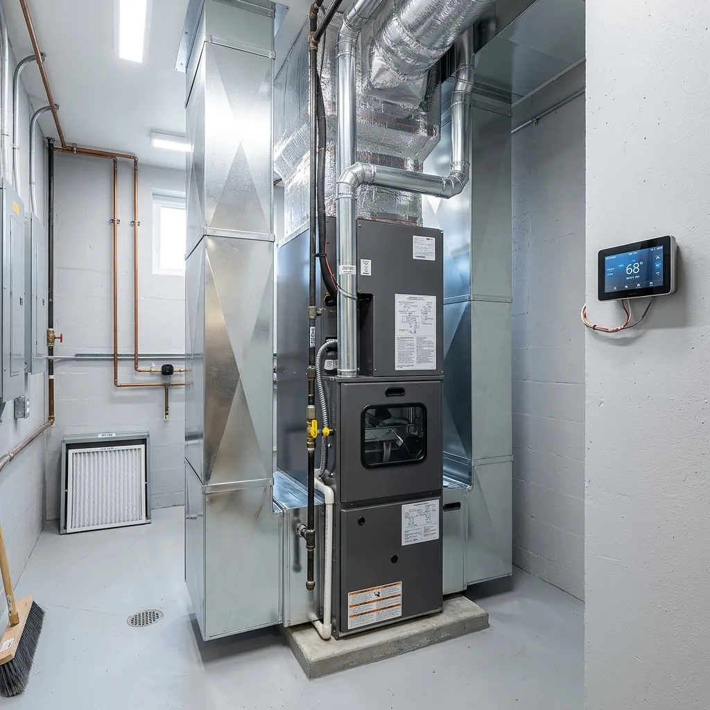 New two-stage commercial furnace properly installed